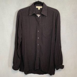 Michael Michael Kors Black Button up Swiss Tab Blouse
